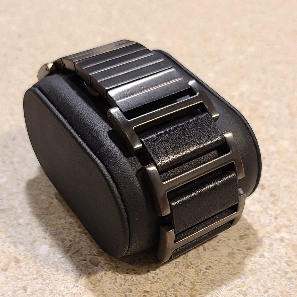 Vestal Leather-Metal Combo Watch Band 24mm